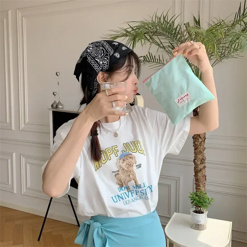 sacs de maquillage monochromes, rouge à lèvres cosmétique simple coréen, sac de rangement pour serviettes hygiéniques, étui à crayons pour étudiants, sacs d'évaluation poudres