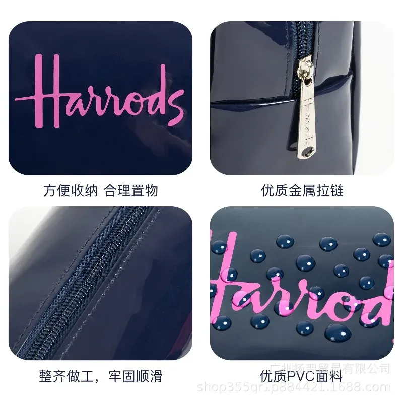 grande trousse de maquillage de voyage imperméable en pvc avec impression de lettrage premium pour un usage quotidien