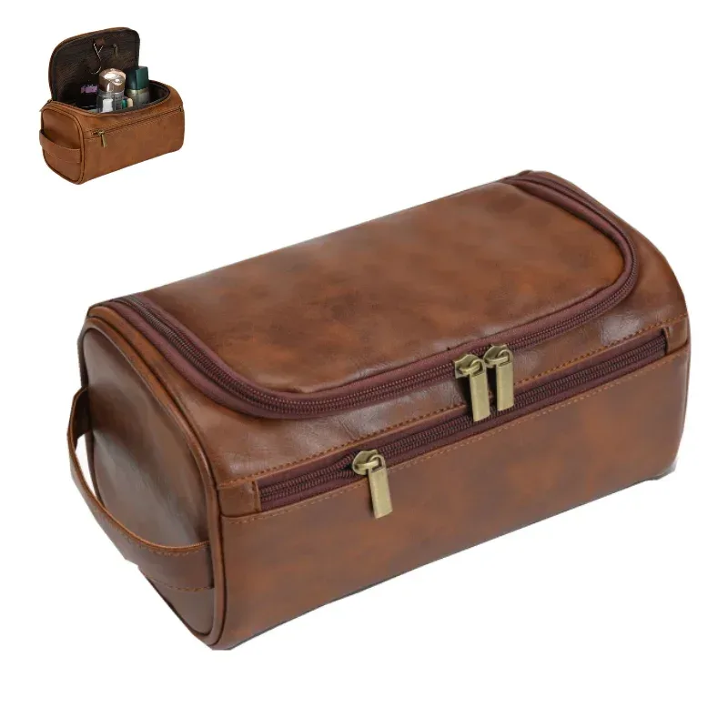Trousse de toilette de luxe Vintage pour hommes, trousse de voyage nécessaire pour affaires, étuis de maquillage cosmétiques, organisateur de rangement suspendu, sacs de lavage