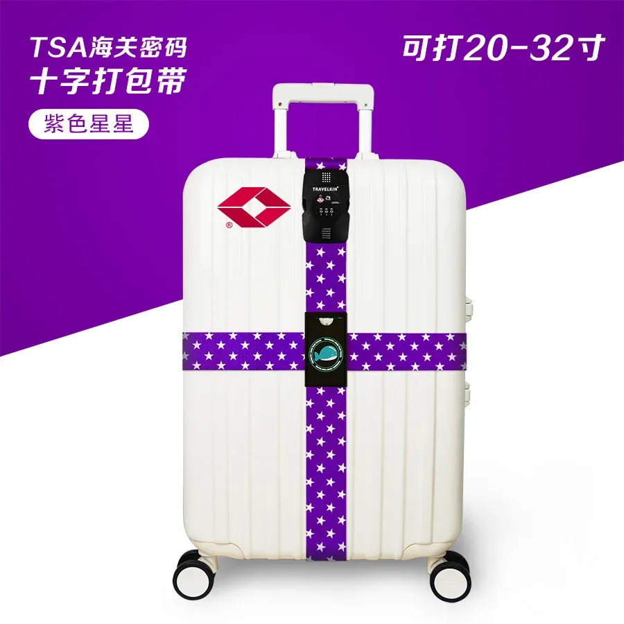tsa blolock-sangles de bagages réglables, emballage environnemental, peintures à l'étranger, sangles de reliure pour valise de 20 à 32 pouces