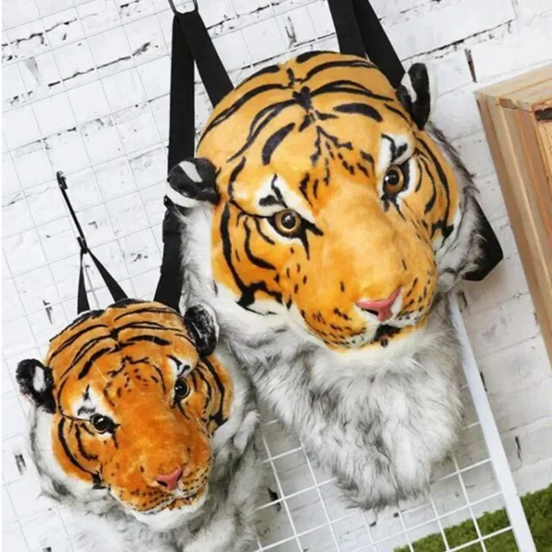 gd tiger head sac à bandoulière 2025 lion sac à dos street trend personnalité drôle star même grande capacité couple sac de voyage unisexe