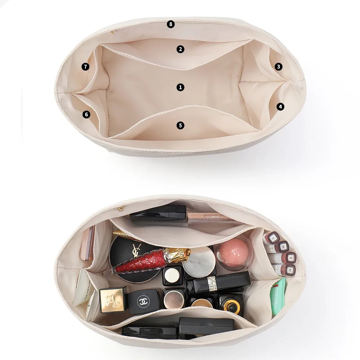 organisateur de sac en nylon pour h picotin18 22, organiseur de sac à main pour maquillage, sac intérieur de voyage, sacs cosmétiques portables