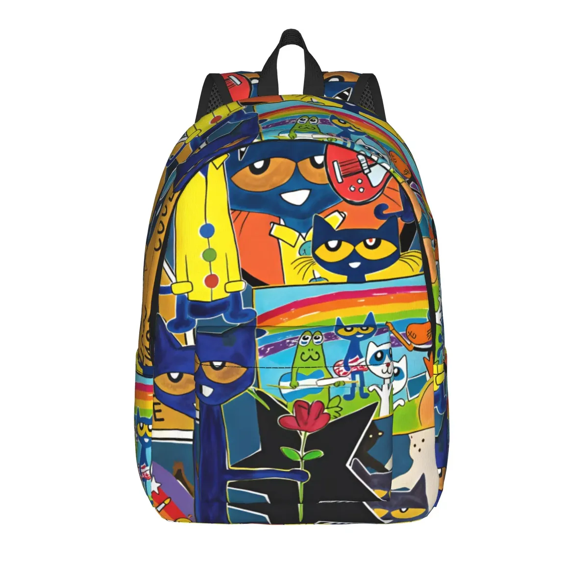 sac à dos pete the cat i love my white shoes pour garçon, en polyester, grand sac à dos esthétique pour l'école secondaire, idéal pour l'entraînement