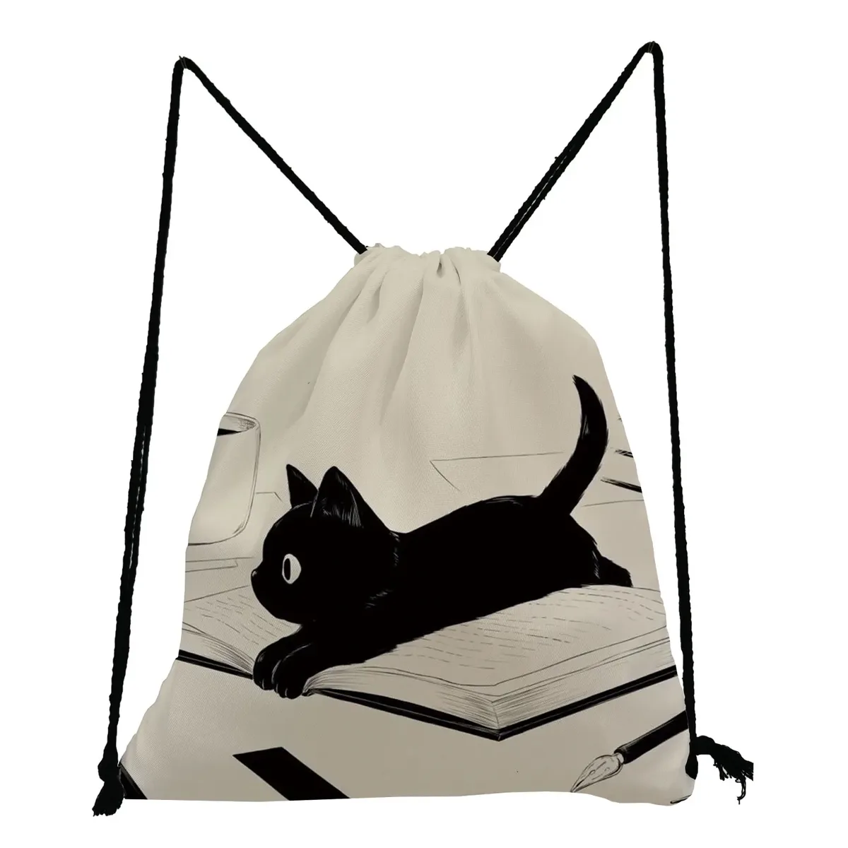 proximité wstring sac à dos portable pour femmes, poudres de bug astique, impression 3d, chat, shopping, mode, école, sac à chaussures pour bol, motif personnalisé