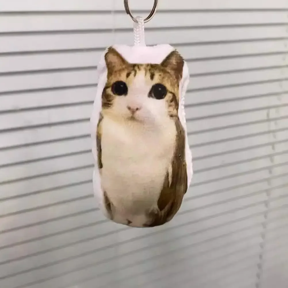 porte-clés en peluche chat mignon avec son, jouet en peluche doux, pendentif amusant pour sac à dos, cadeau pour les amis