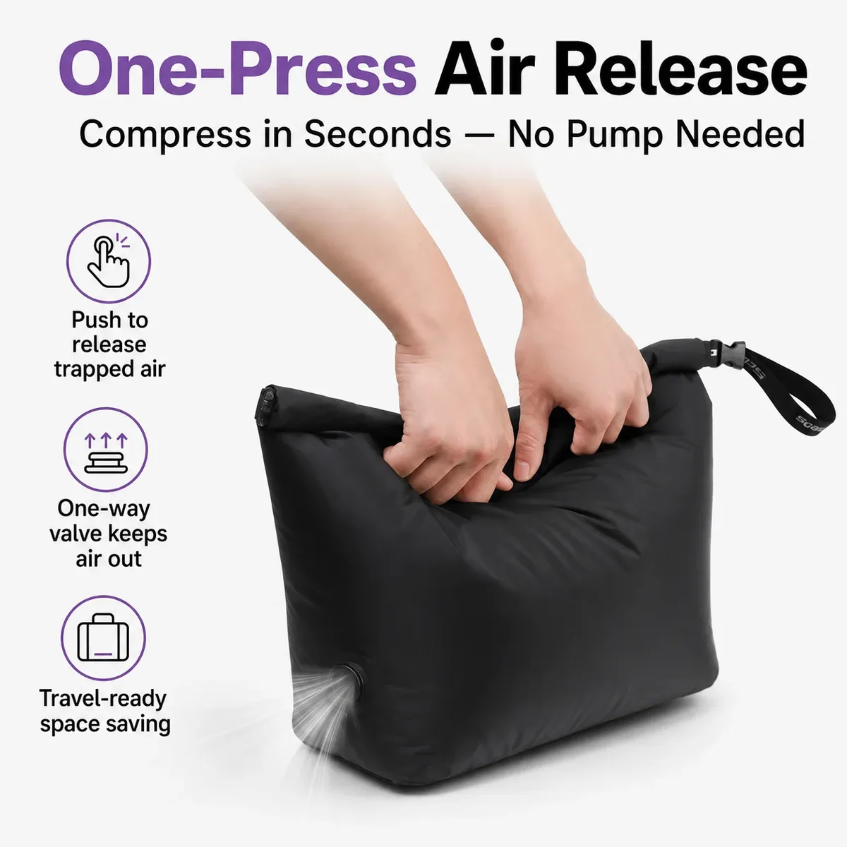 sacs de compression étanches pour vêtements, sacs de rangement sous vide, organisateur de bagages de voyage, cubes de compression pour gagner de la place sans pompe