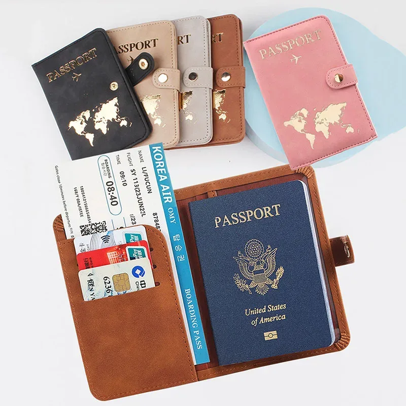 étui pour passeport vintage en cuir, porte-passeport pour femmes et hommes, organisateur de carte de crédit bancaire, mallette de rangement/accessoires de voyage