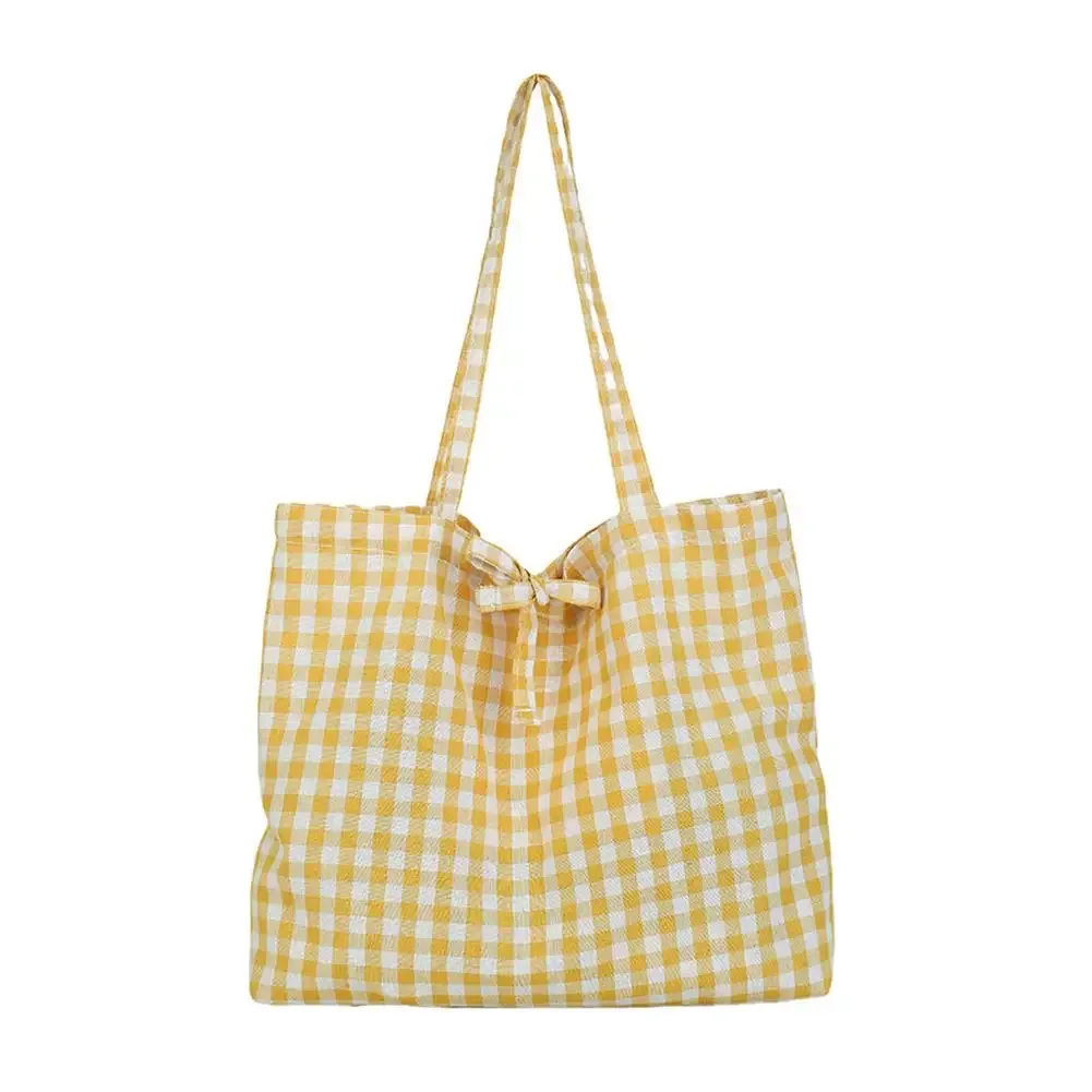 sac fourre-tout à carreaux de grande capacité, sac à bandoulière léger en nylon à carreaux, sac à main classique à carreaux pour femmes, étudiantes et voyages