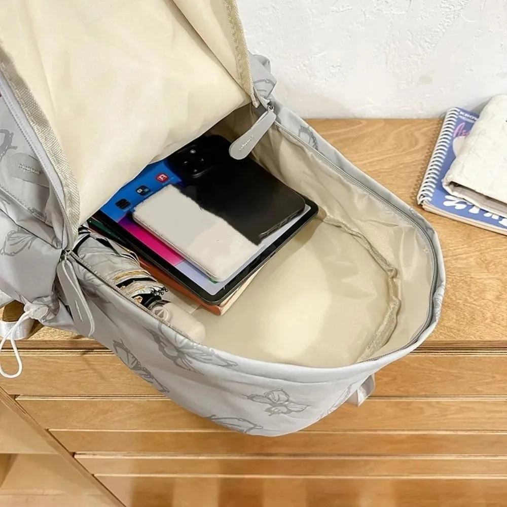 petit sac à dos papillon simple style coréen, couleur unie, avec fermeture éclair, sac à bandoulière, plusieurs poches, sac à dos sport décontracté, voyage