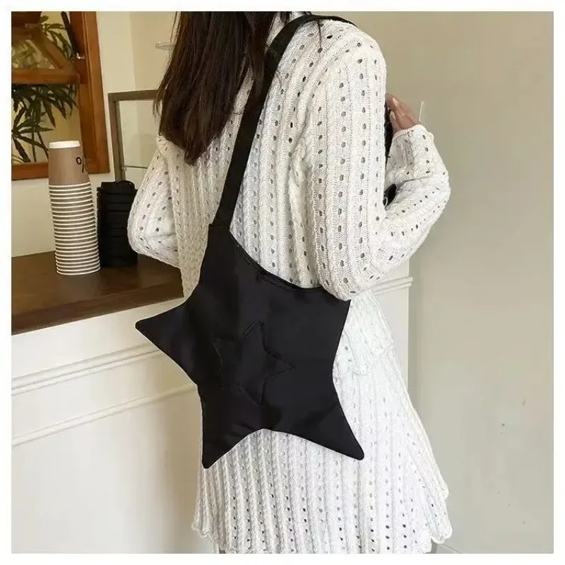 sac fourre-tout en forme d'étoile pour femmes, sac à bandoulière décontracté et mignon en polyester doux, sac à main esthétique streetwear harajuku multi-usage