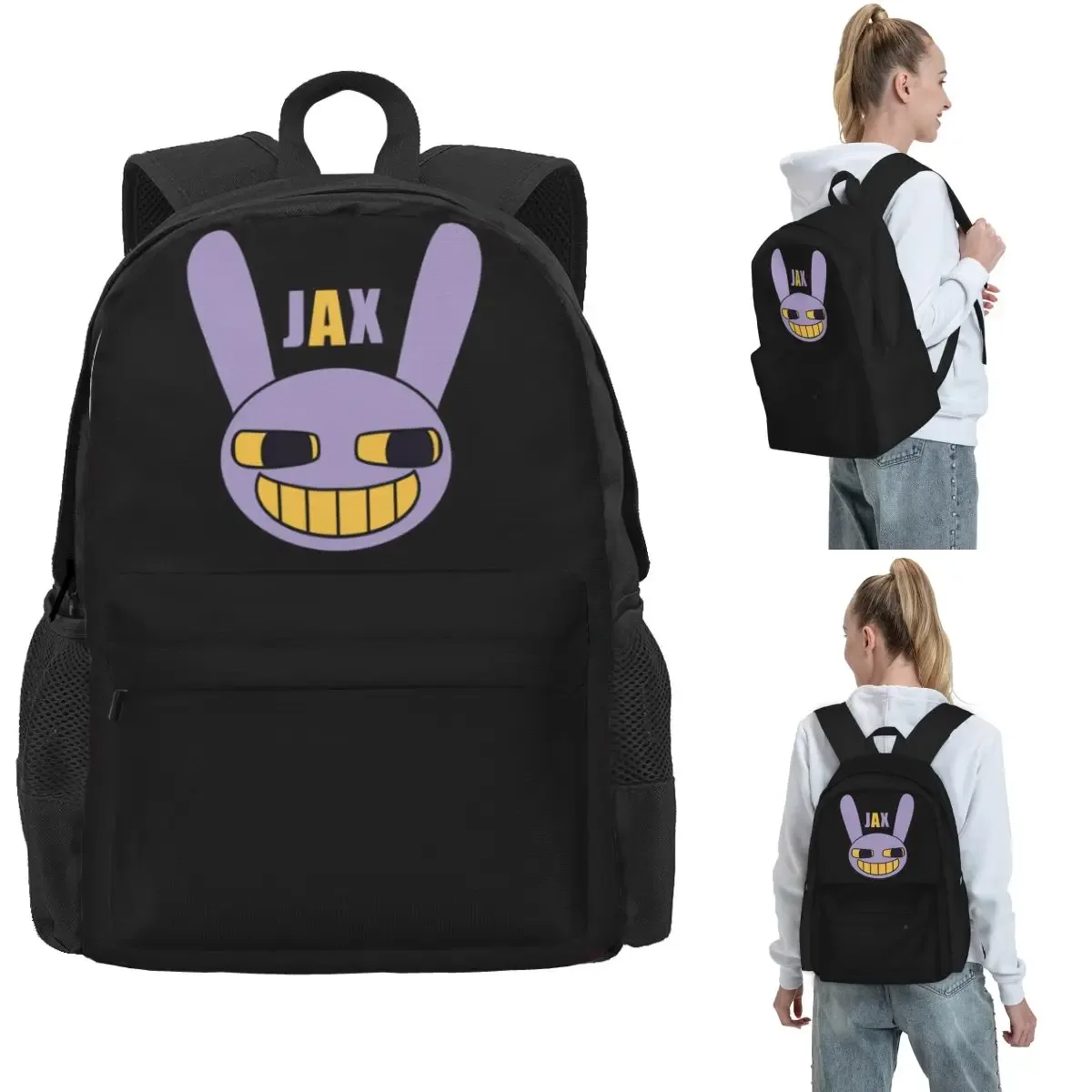 jax avec nom (le incroyable cirque numérique) sacs à dos garçons filles bookbag enfants sacs d'école voyage sac à dos sac à bandoulière