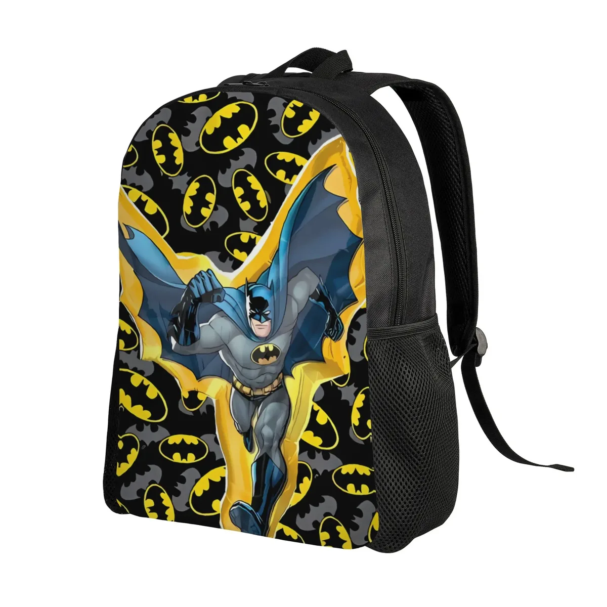 Sac à dos de dessin animé B-Batmans pour jeunes, sacs à dos à motif imprimé en 3D, style polyester, sacs d'école secondaire, sac à dos de randonnée personnalisé