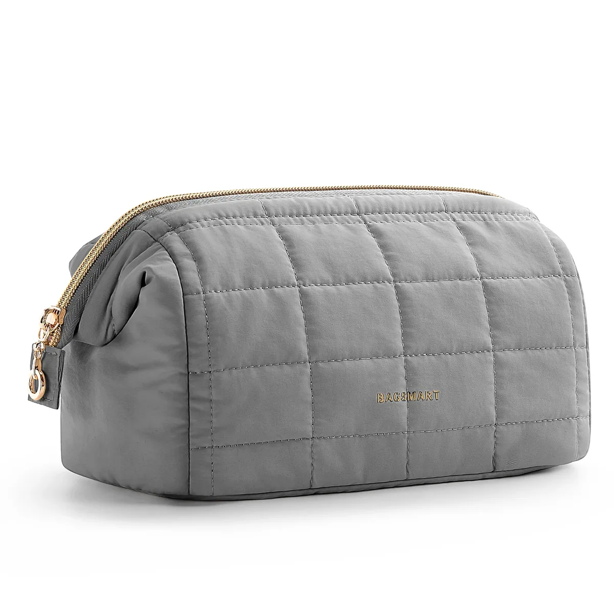 bagsmart-trousse de maquillage gonflée pour femme, trousse de maquillage rembourrée, trousse de maquillage, poudres larges ouvertes, trousse de toilette, essentiels de voyage