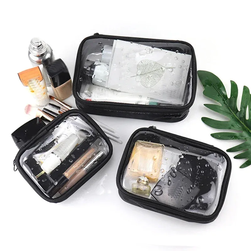 sac à cosmétiques transparent étanche pour femmes, trousse de maquillage de voyage avec fermeture éclair, organisateur de lavage de beauté, trousse de toilette de bain, kit