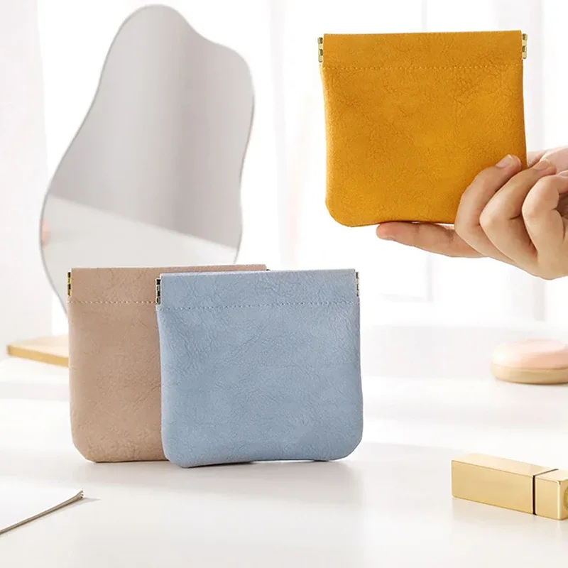 sac de rangement en poudre pour rouge à lèvres, pochette cosmétique, câble en cuir, banc, pièces de monnaie, bijoux, écouteurs