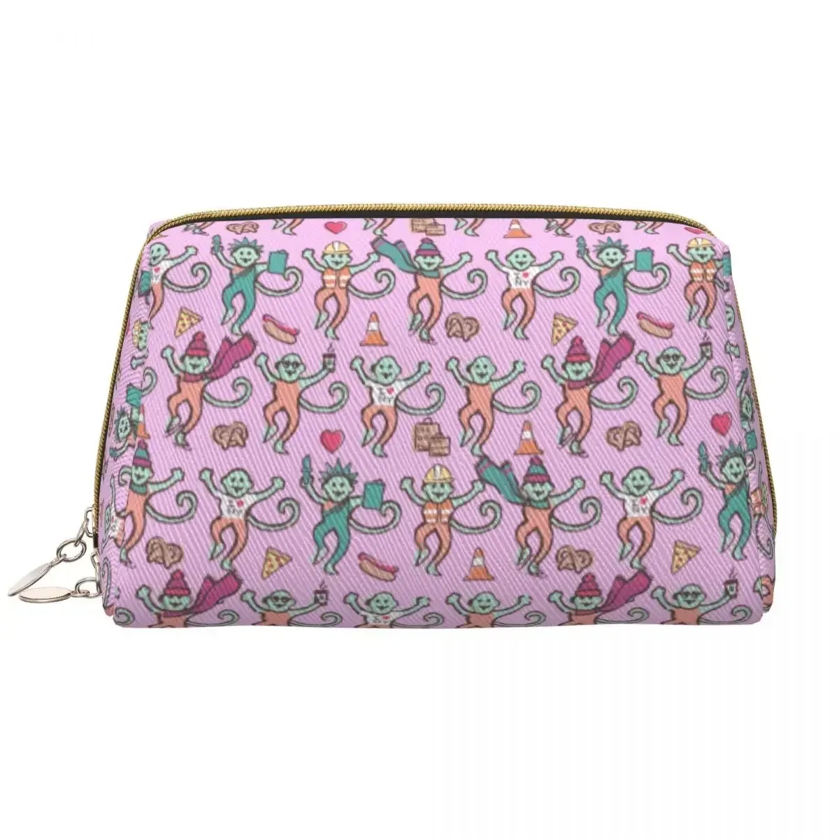 sac à cosmétiques de voyage personnalisé pour femme, rouleau preppy, singes, lapin, trousse de toilette et de maquillage, trousse de rangement de beauté pour dames