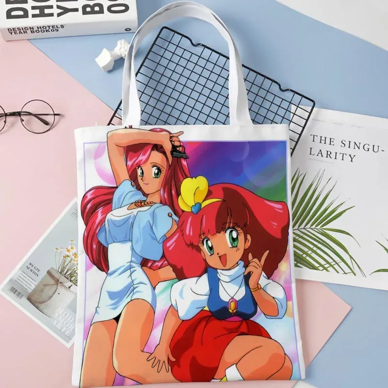 sac fourre-tout minky momo anime pour femme, sacs à provisions réutilisables, sac à main, cuillère à soupe, pliable, coton, initié au gril, fille, 1016wjy