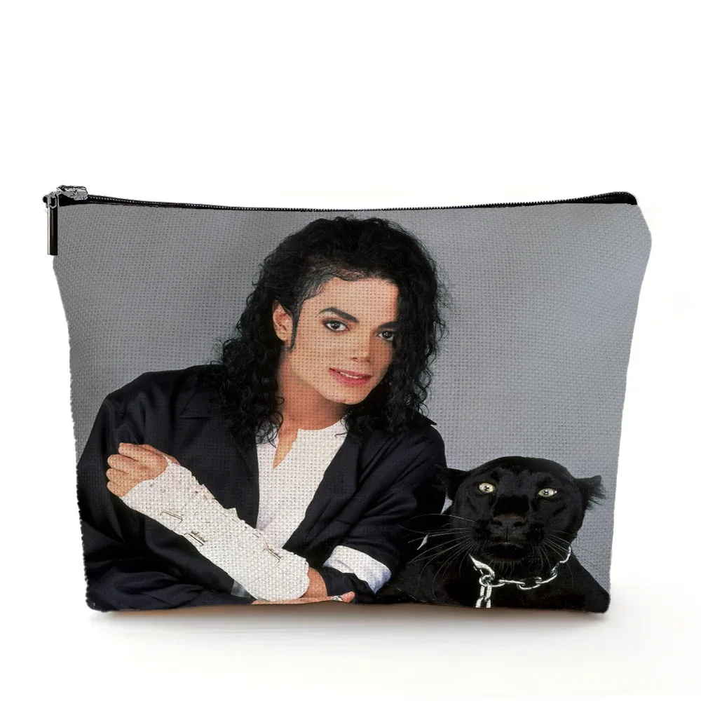 super star michael jackson sac cosmétique double impression sacs de maquillage femmes sac à main de mariage dame organisateur de voyage portefeuille enfant