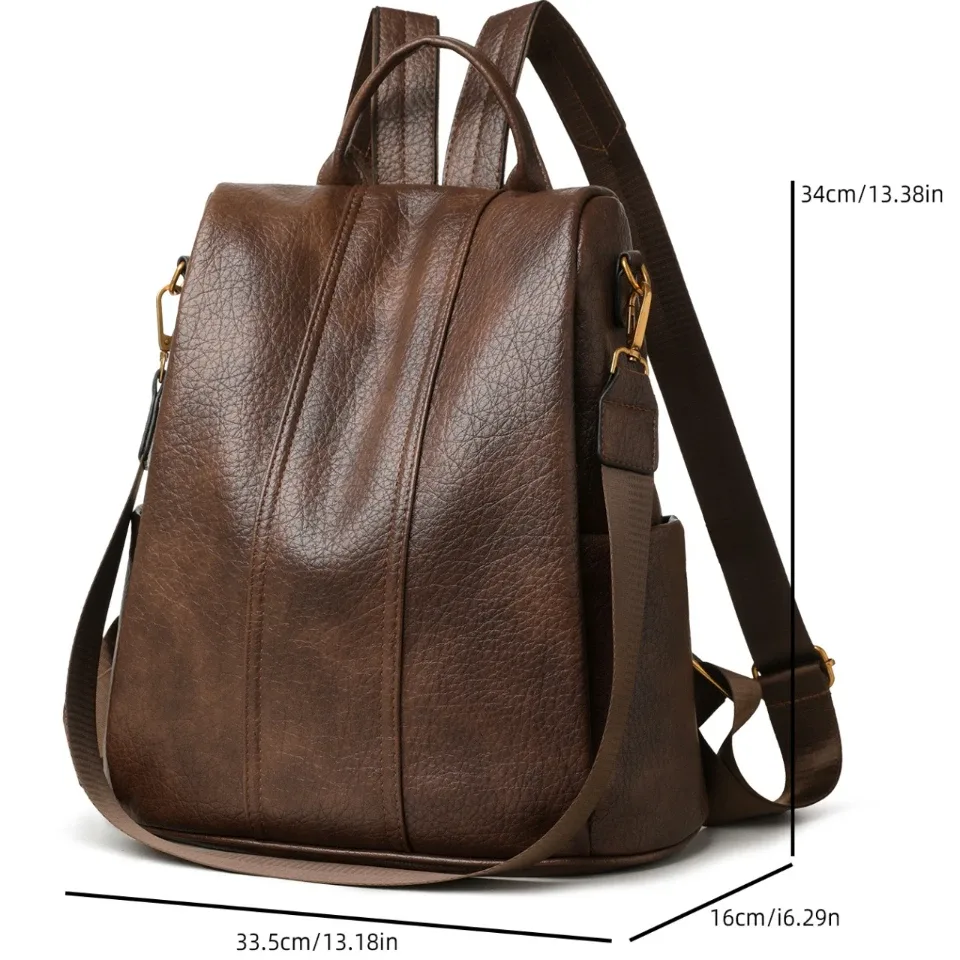 sac à dos antivol grande capacité, sacs à dos décontractés pour femmes et filles, sacs à dos de voyage en cuir souple de qualité supérieure, sacs à bandoulière