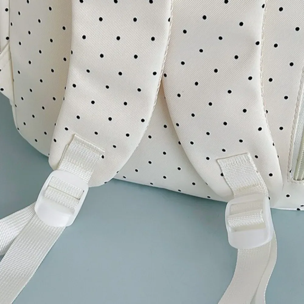 sac à dos de voyage à pois tendance avec nœud, grande capacité, cartable d'étudiant, sac à dos multi-poches en nylon pour ordinateur portable