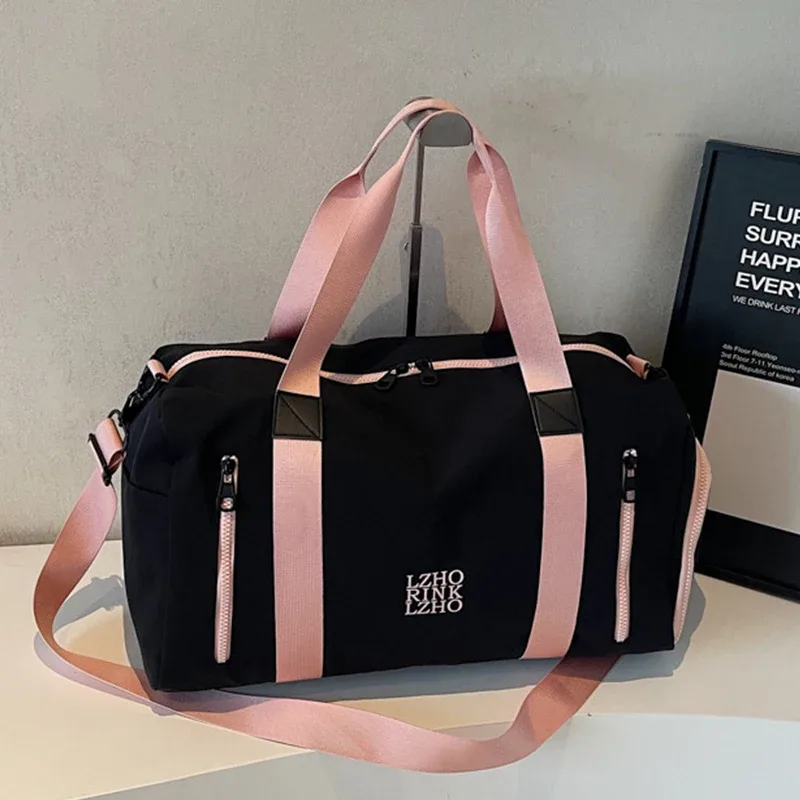 sacs de voyage tendance pour femmes, grande capacité, sac de sport pour hommes, sac de voyage imperméable pour le week-end, sac messager pour femme, compartiment sec et humide
