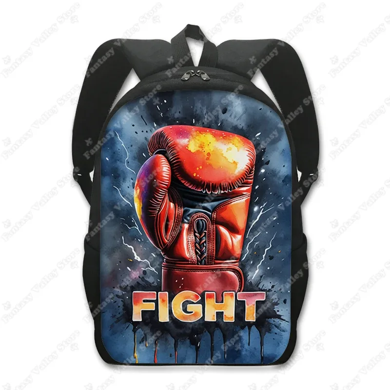 sac à dos à motif de boxeur cool pour adolescents, gants de boxe, sac à dos décontracté pour ordinateur portable, sacs d'école, cartable pour hommes et femmes