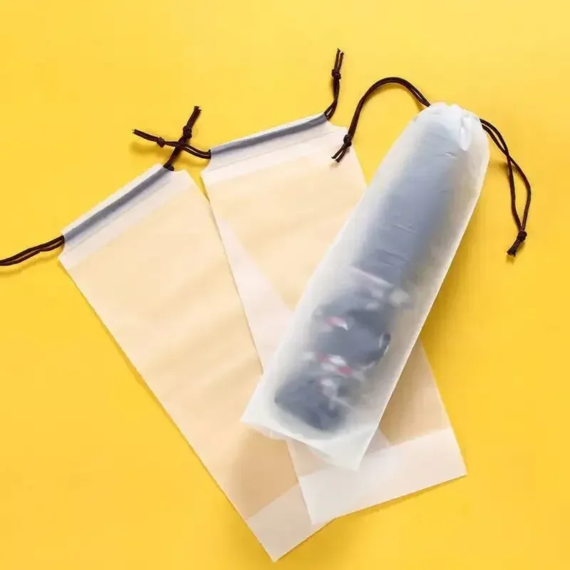 sac de rangement étanche pour parapluie, 10 pièces, sac en plastique à cordon de serrage, sac translucide, sac de rangement humide monté sur véhicule