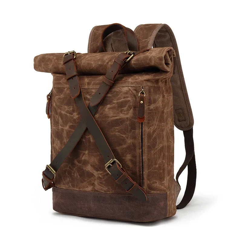 sacs à dos vintage de luxe en toile pour hommes, sacs à dos en toile cirée, sacs de voyage, grands sacs à dos imperméables, sacs à dos rétro