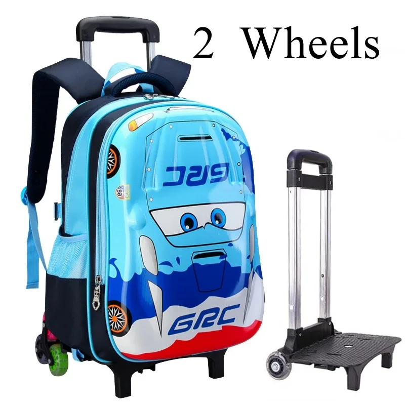 cartable à roulettes pour enfants, sac à dos à roulettes pour enfants, sac à roulettes pour étudiants, style voiture pour garçons
