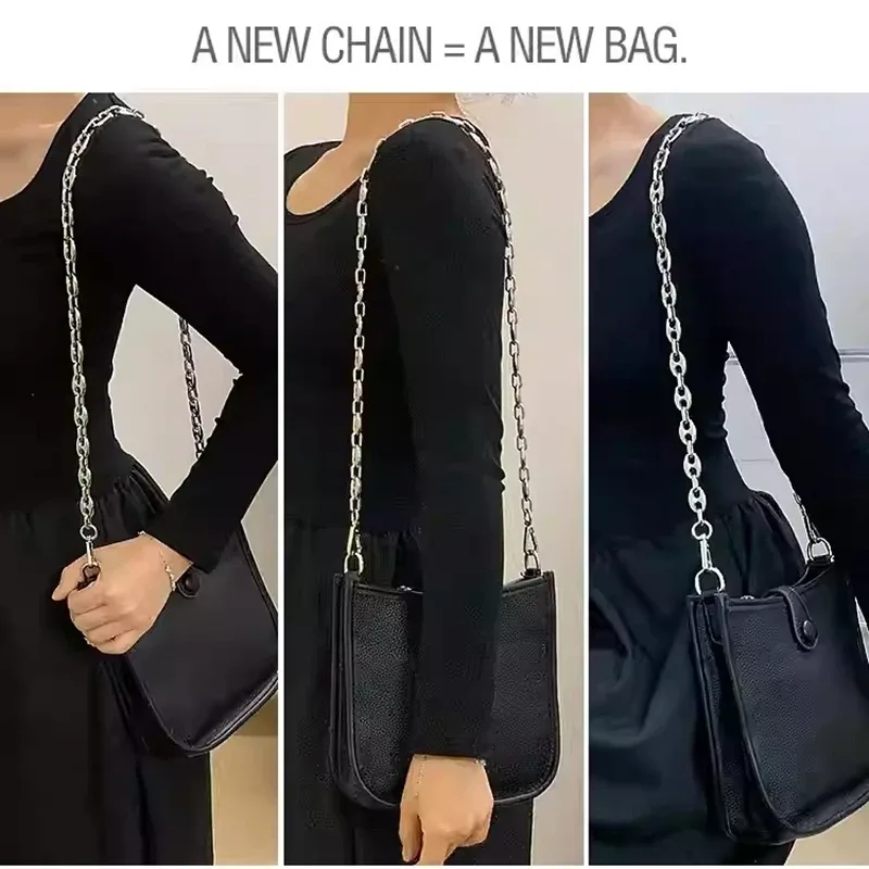 chaîne de sac en métal de haute qualité, sangle de transformation de remplacement sous les bras, sac à bandoulière, chaînes d'extension, accessoires de bricolage