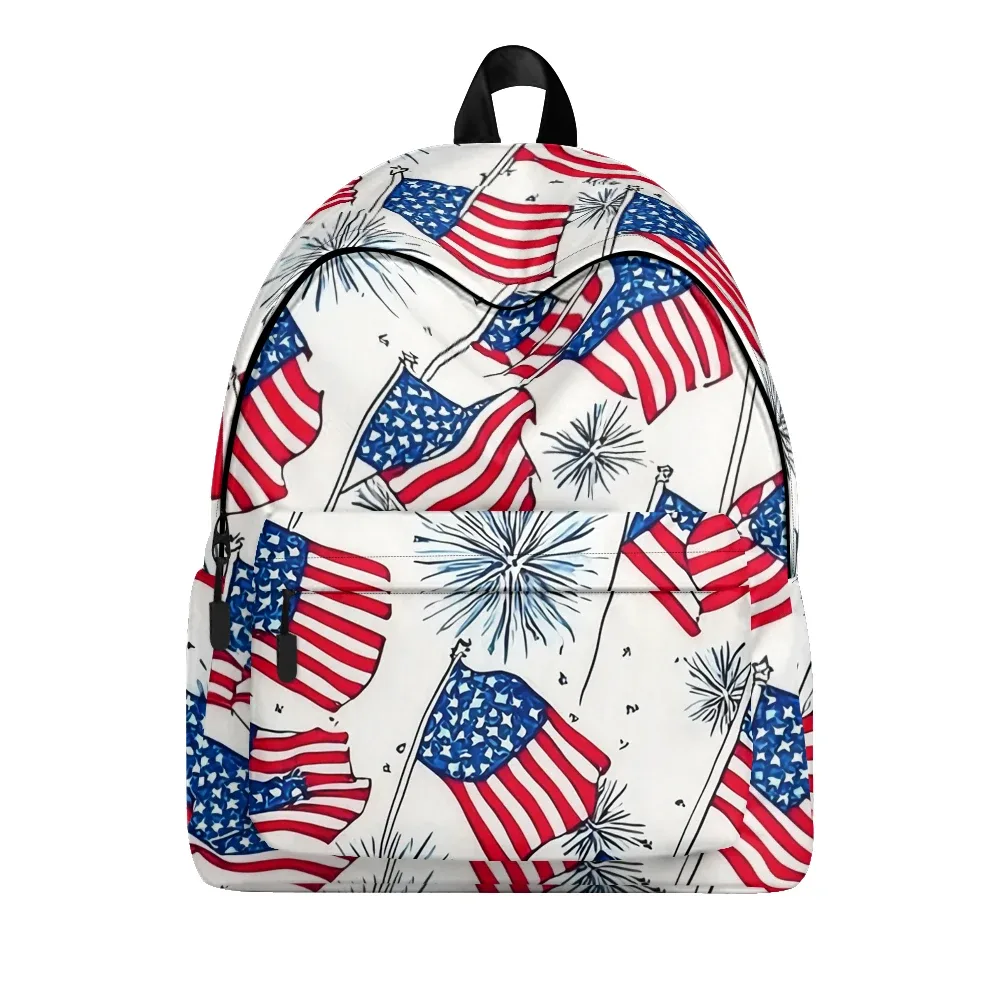 sac à dos imprimé à rayures étoiles patriotiques, aigle américain, sacs à crayons, bretelles réglables, sac d'école léger et durable, ensembles de voyage pour adolescents