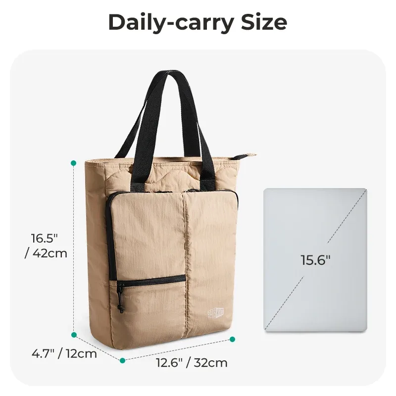 bagsmart – sac à dos d'école pour ordinateur portable 15.6 pouces, sac à main étanche pour femmes, fourre-tout d'université de grande capacité