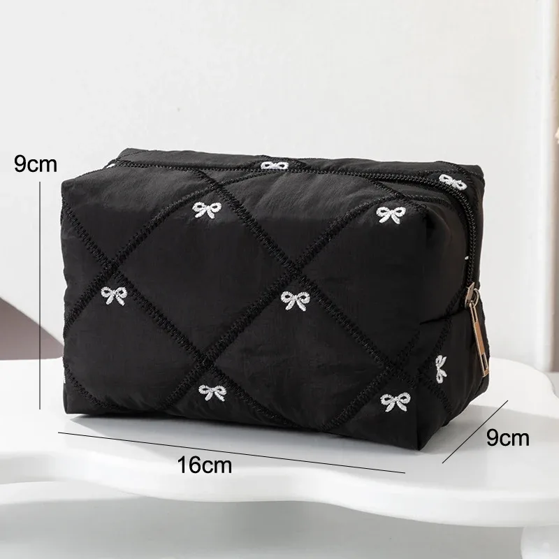 sac à maquillage minimaliste en velours côtelé, grande capacité, sac de rangement pour cosmétiques de voyage, trousse de maquillage pour femmes