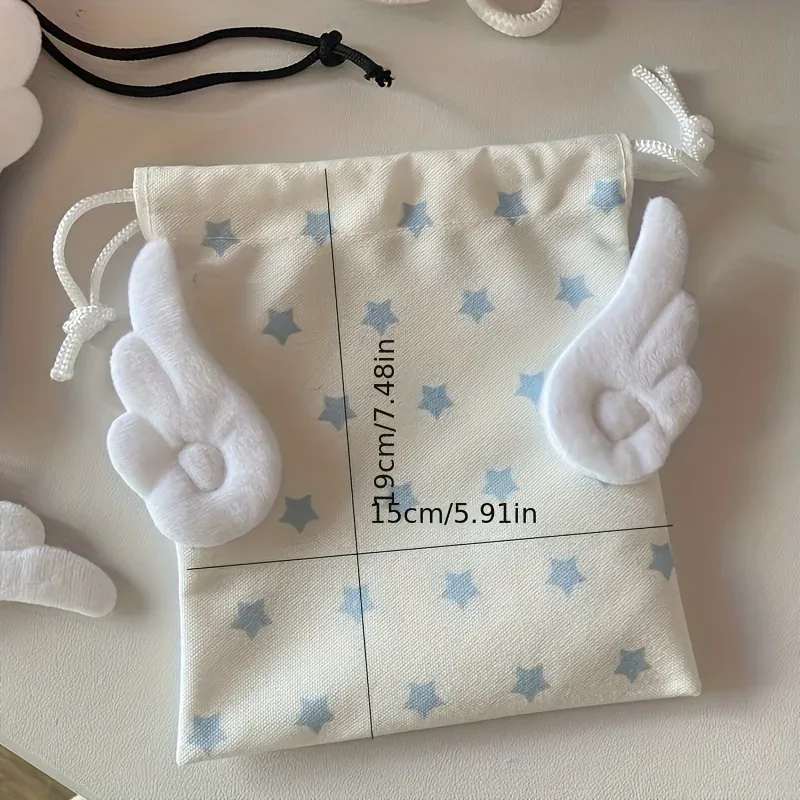 Sac de rangement en forme d'étoile pour bijoux et papeterie, sac organisateur à cordon, pochette de rangement portable