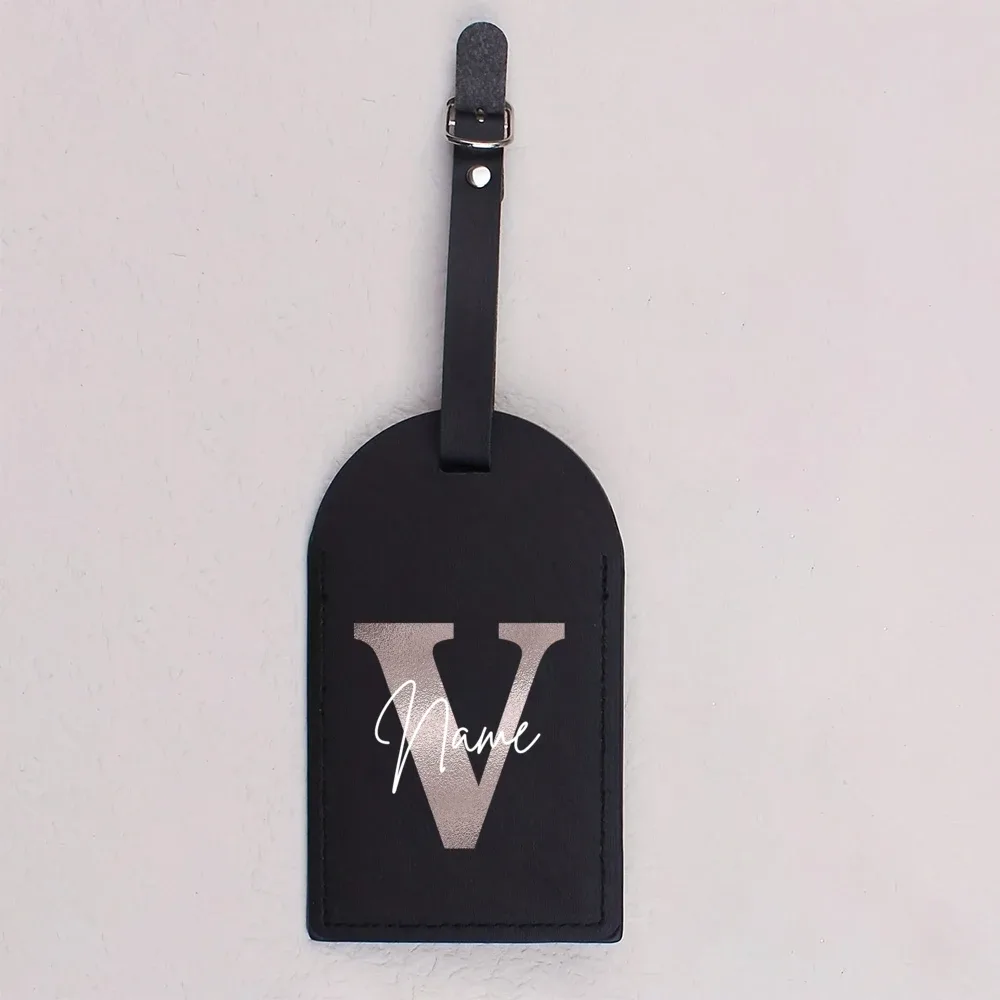 étiquette de bagage monogramme personnalisée en cuir pu pour valise, étiquettes de sac à main, sac de voyage, étiquette de valise, meilleur cadeau