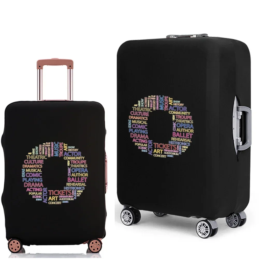 étui à bagages 2022, housse de protection avec texte 26 lettres, motif de voyage, élastique, housse anti-poussière pour valise de 18 à 28 pouces