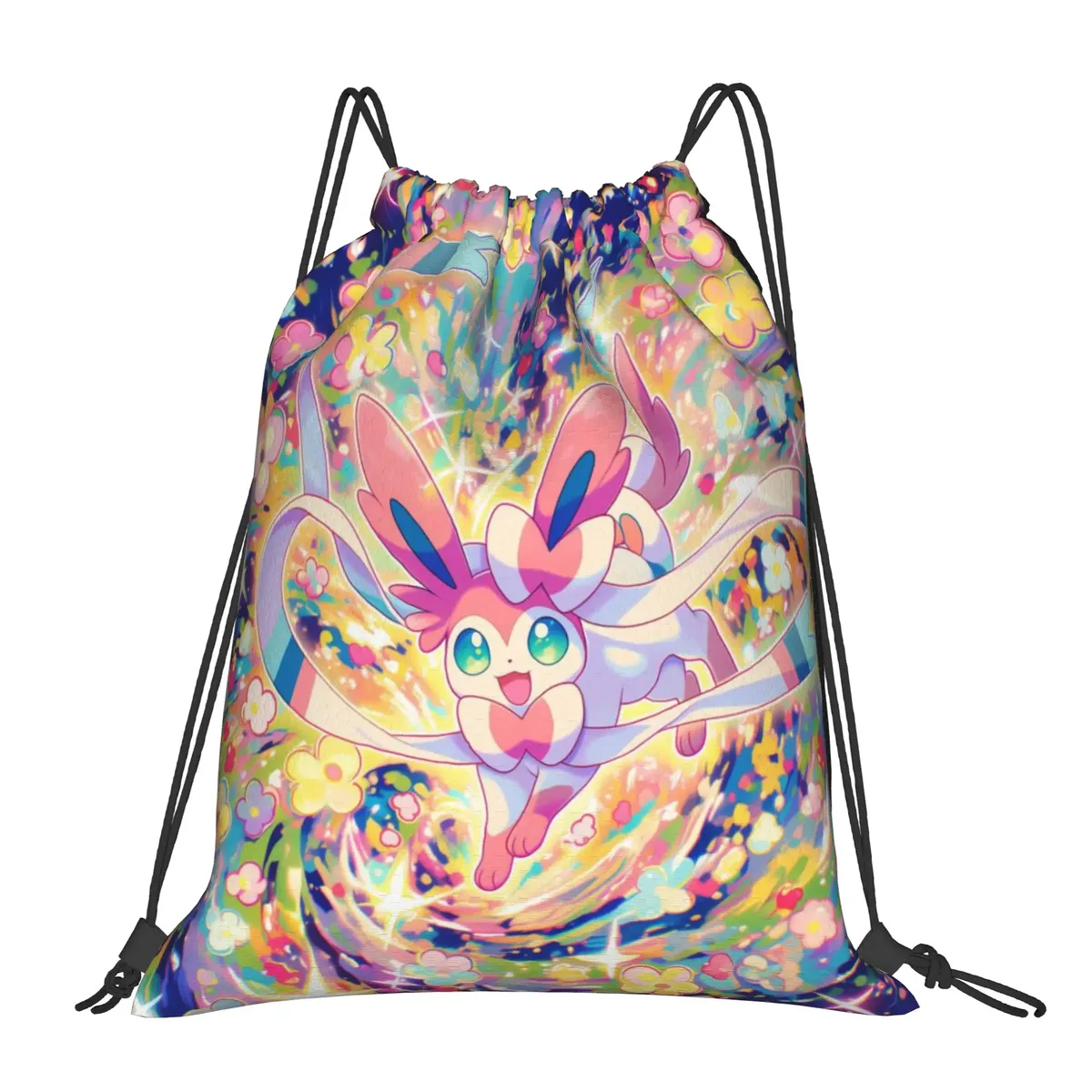 pochette de voyage pokemon charizard kawaii, sacs à cordon, sacs de rangement pour chaussures et vêtements, sac à dos portable multifonction pour adolescents