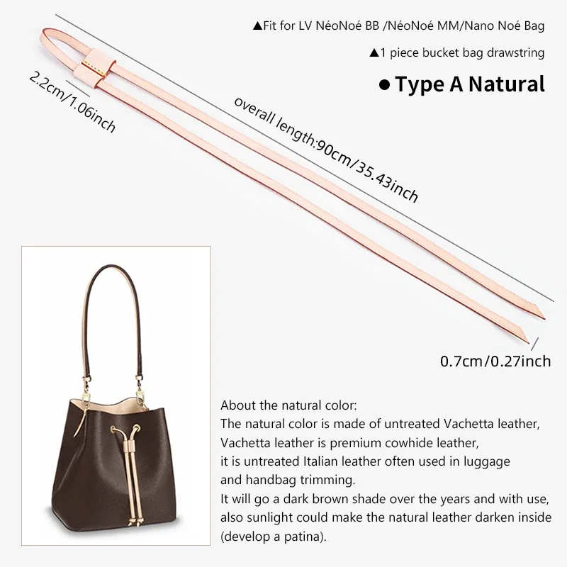 wuta – sac à bandoulière 100% authentique pour for lv noe bb nano, petits sacs seau, accessoires de remplacement, cordons de tension