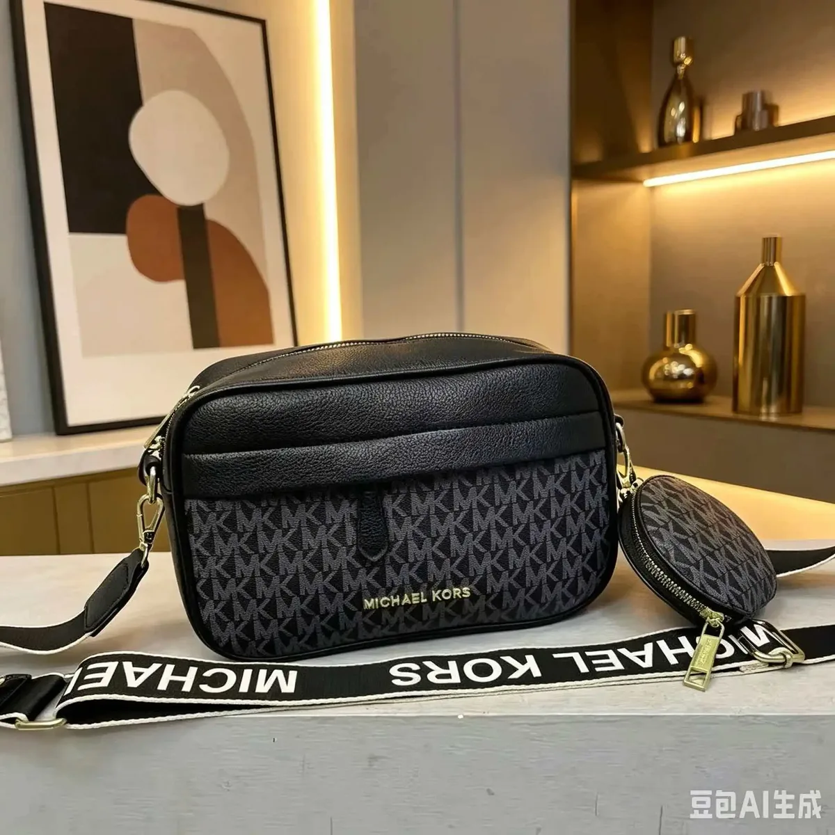 sac bandoulière michael kors jet set light luxury travel print pour femme, nouvelle arrivée, sac multifonctionnel pour appareil photo