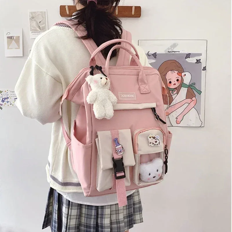 2026 sac à dos femmes couleur bonbon sacs à dos d'ordinateur portable mignon kawaii sacs de lycée pour adolescente japonais voyage camping sac à dos