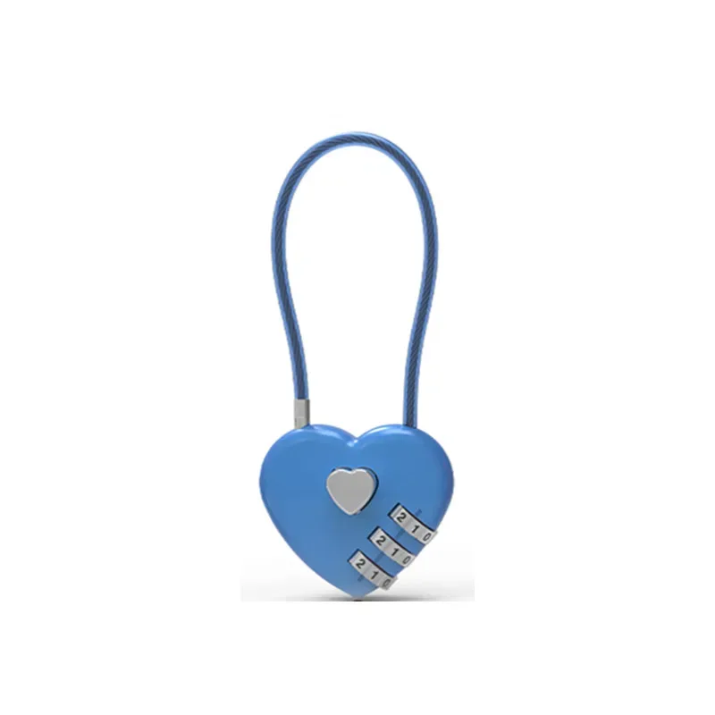 nouveau cadenas à combinaison à 3 chiffres en forme de cœur, cadenas à code pour sac, cadenas concentrique
