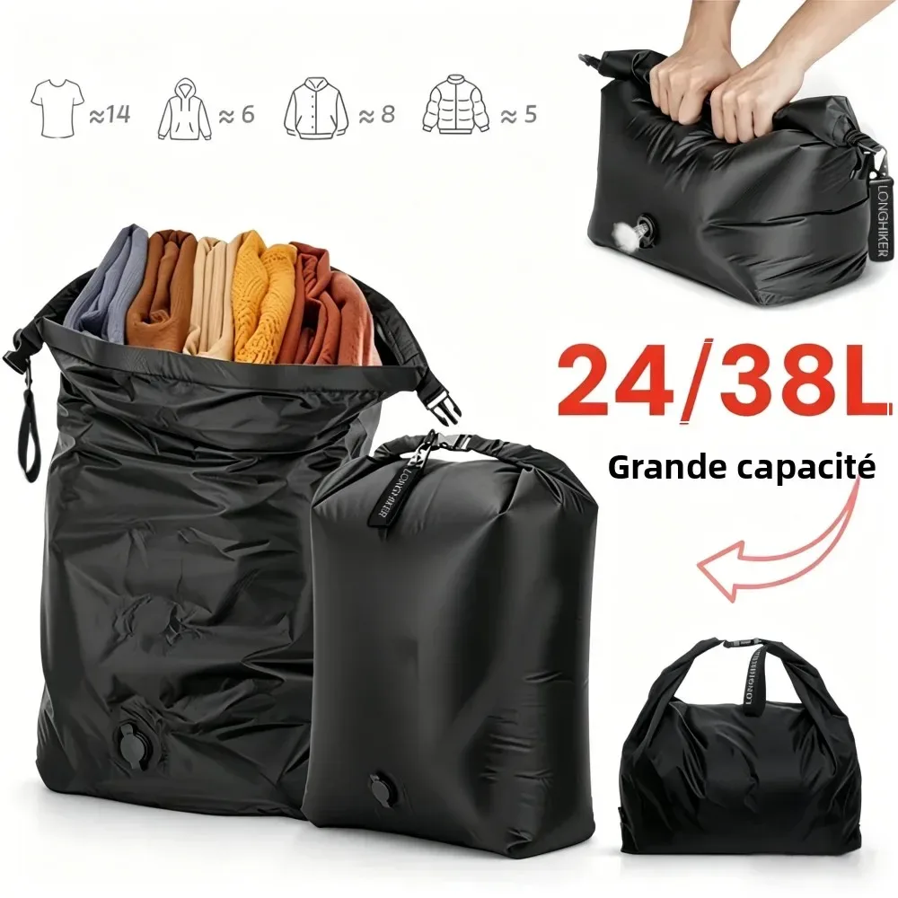 sac de compression sous vide de voyage, sacs de rangement portables grande capacité, cubes de rangement pour v
