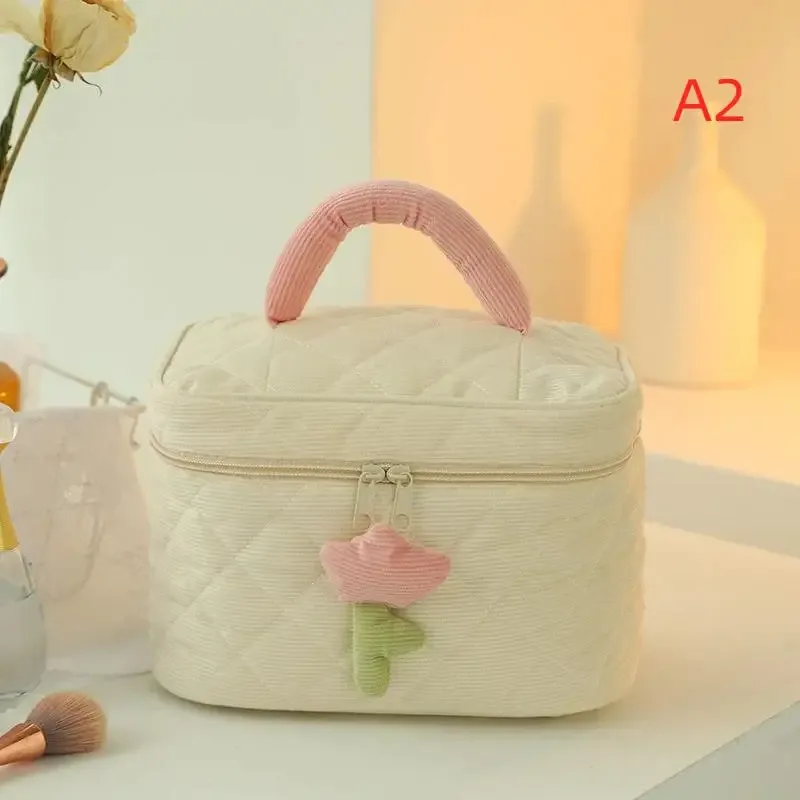 sac de rangement pour cosmétiques, 1 pièce, sac de voyage d'affaires, sac de toilette portable en velours côtelé de grande capacité, sac pour femmes 【smq】