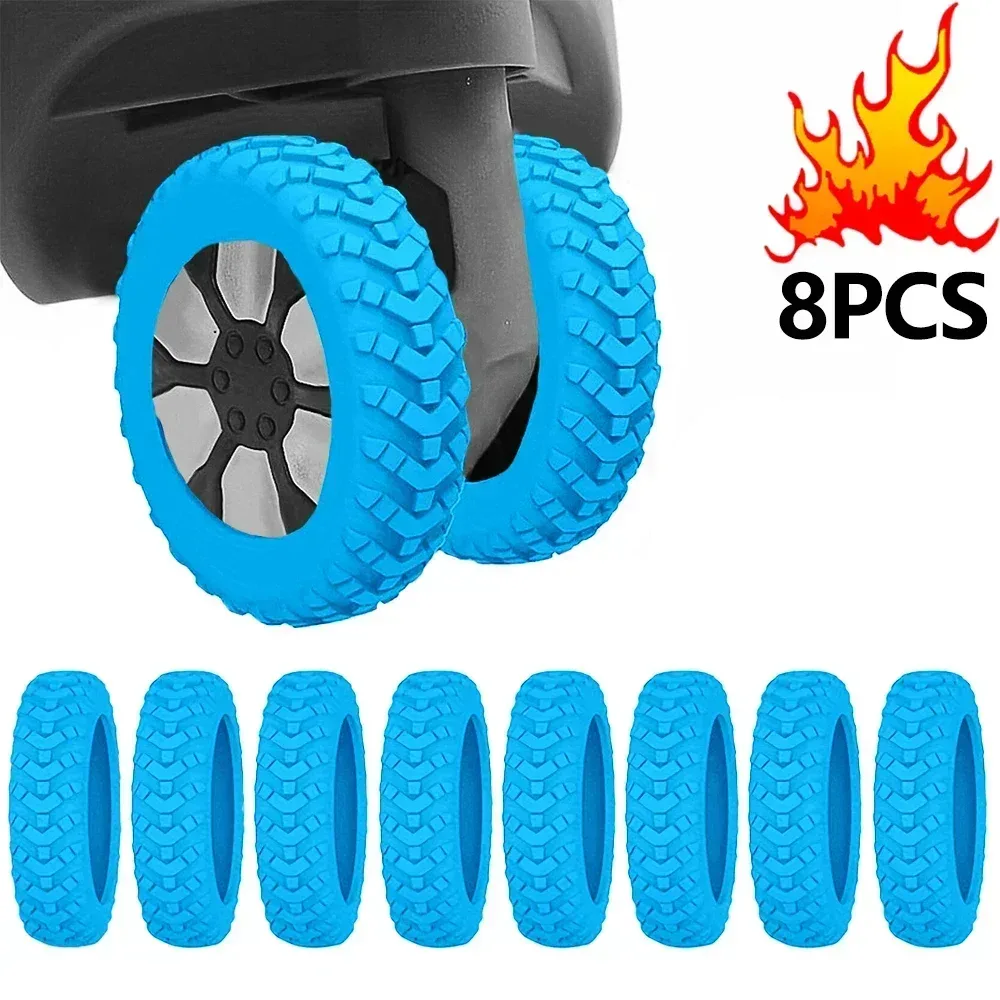 roues universelles pour valises, 8 pièces, roulettes en silicone résistantes à l'usure, pour valises