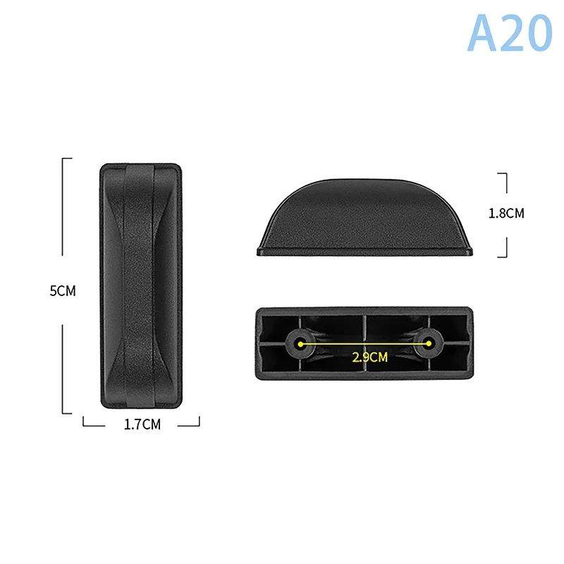 1 pièces noir remplacement en plastique goujon bagages pieds tampons bagages goujon pied pieds tampons pour tous les sacs de valise support de bagages pieds 2025