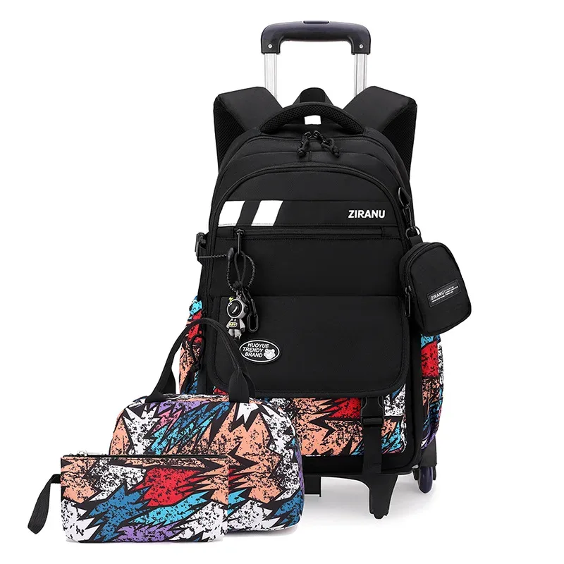 sac à dos à roulettes pour enfants, ensemble de sacs à dos à roulettes pour garçons, sac d'école avec roulettes, sac à bagages roulant, sac de livre pour étudiants