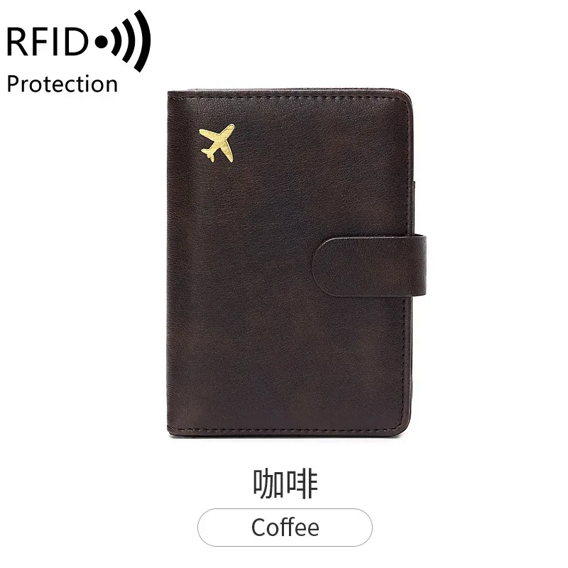 portefeuille de passeport de voyage avec lettres personnalisées, sac à cartes de grande capacité en cuir pu pour hommes, porte-passeport multifonction pour voyage d'affaires
