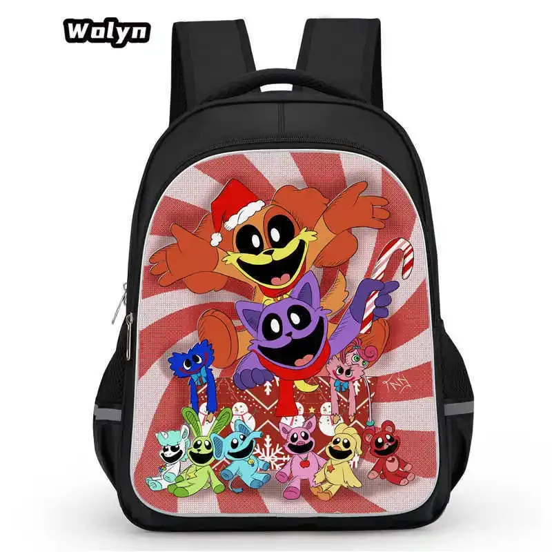 sac à dos smiling critters pour enfants, cartable double couche, cadeau d'anniversaire, sacs d'ordinateur pour étudiants