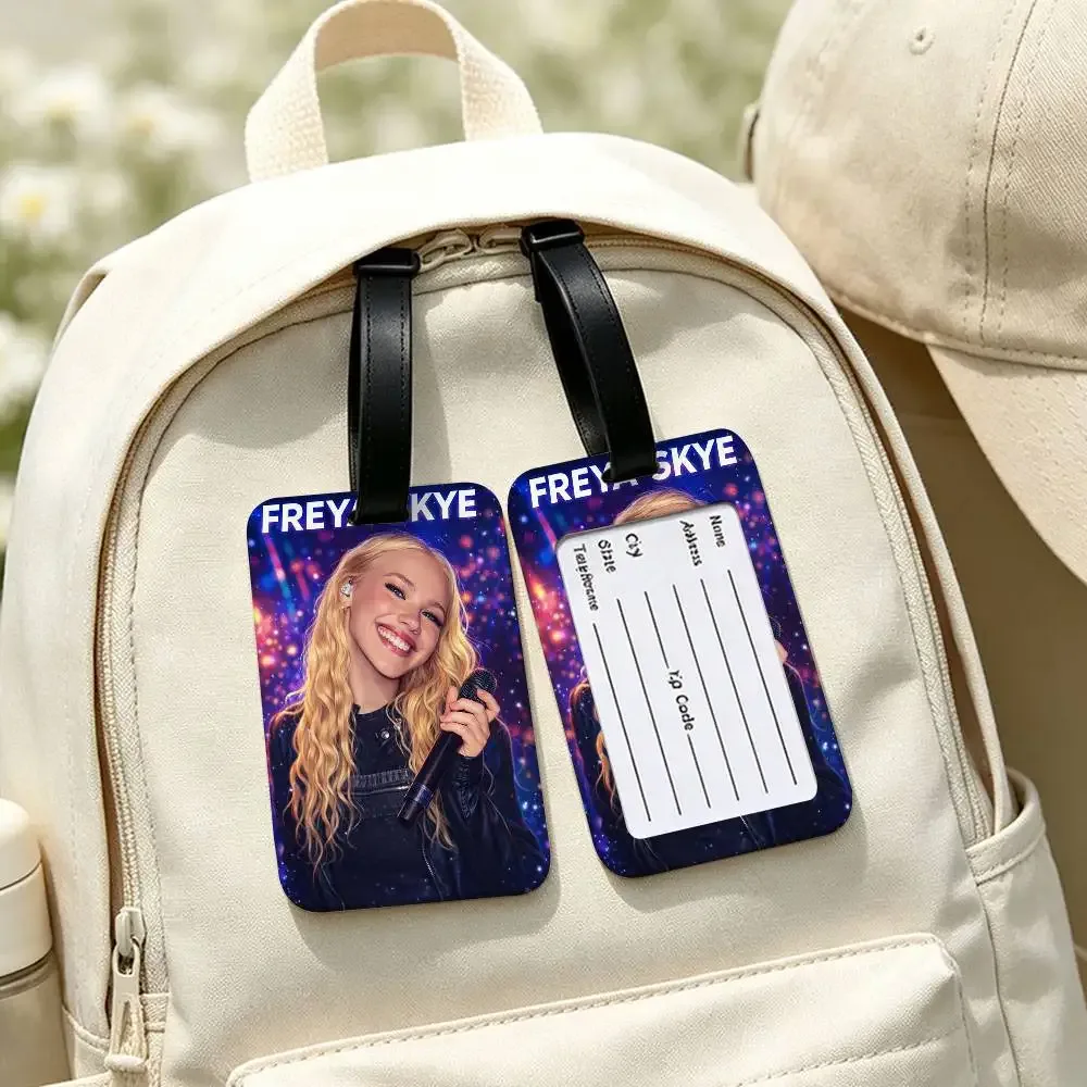 étiquette d'identification de bagages en pvc singer f-freya skye, porte-carte d'informations anti-perte, étiquette de nom pour valise de voyage
