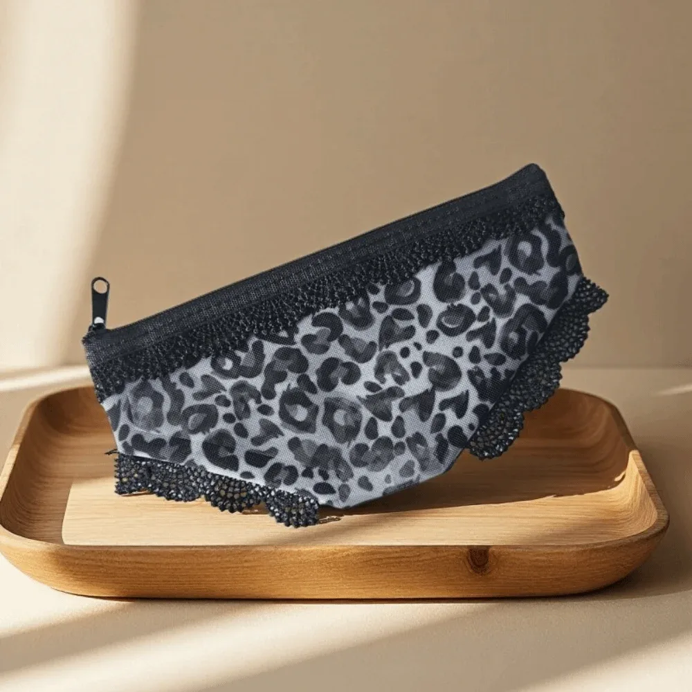 nouvelle trousse de toilette transparente y2k en maille dentelle motif cœur, pochette de rangement cosmétique pour voyage